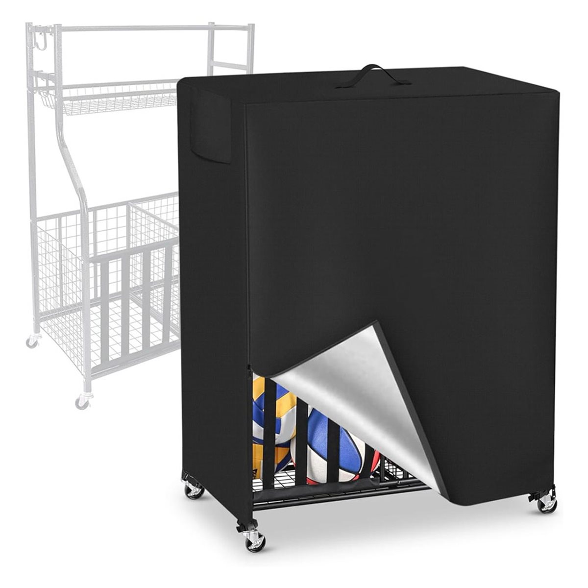 Sports Equipment Garage Organizer - غطاء رف كرة السلة، غطاء منظم