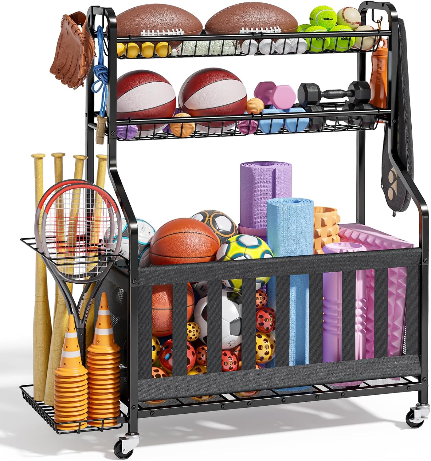 Sports Equipment Garage Organizer - منظم تخزين معدات رياضية، رف تخزين