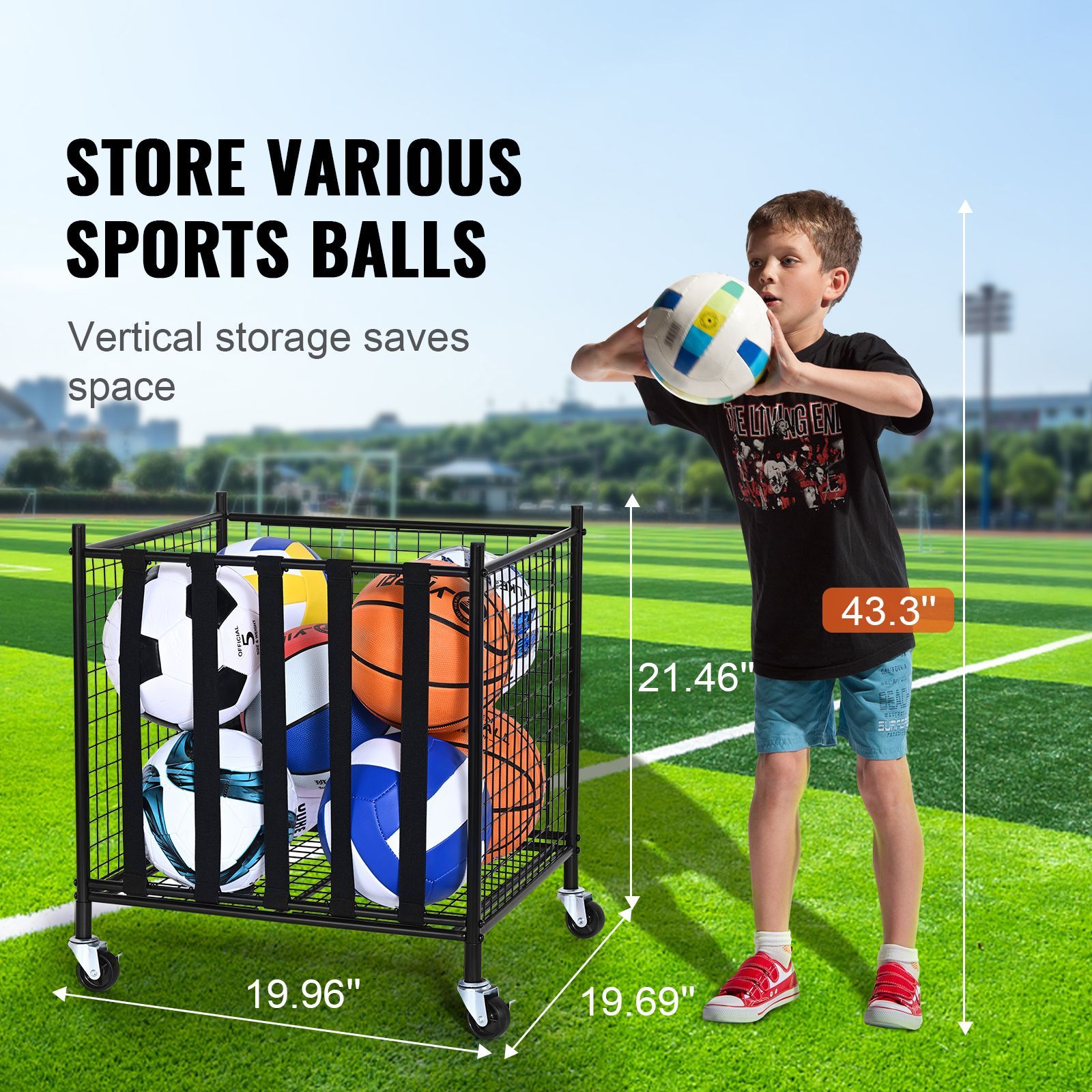 عربة تخزين كرات رياضية متحركة، - مراجعة Sports Equipment Garage Organizer وسعره