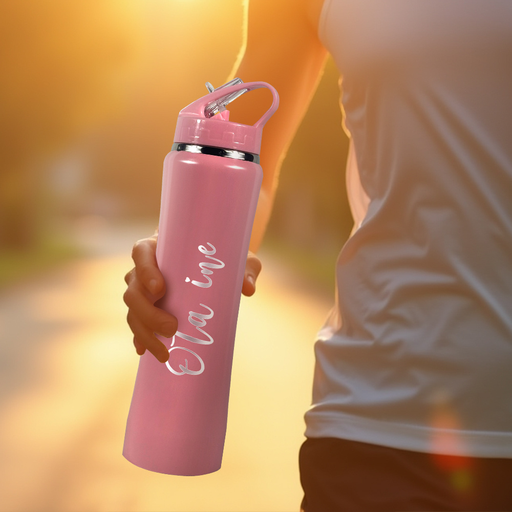 زجاجة ماء شخصية مع قش للشرب، ز - مراجعة Sports Equipment With Names وسعره