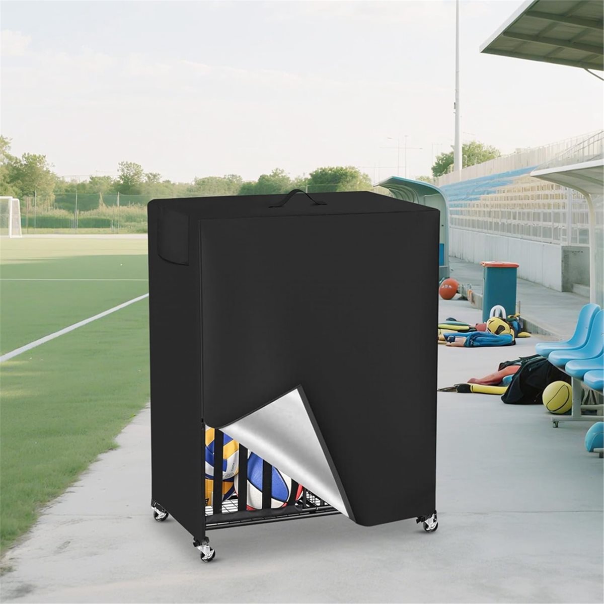 غطاء رف كرة السلة، غطاء منظم ا - مراجعة Sports Equipment Garage Organizer وسعره