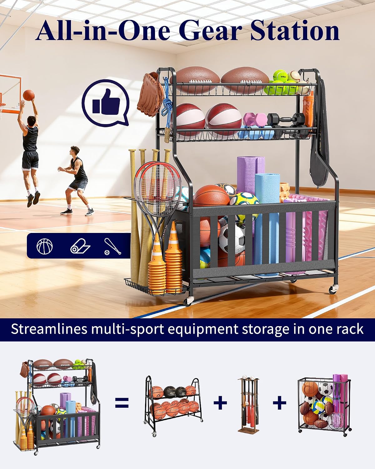 منظم تخزين معدات رياضية، رف تخ - مراجعة Sports Equipment Garage Organizer وسعره